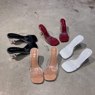  Guốc cao gót quai mika trong cao 9p Dép cao gót nữ trong suốt 9p Chị Đẹp Store U139 