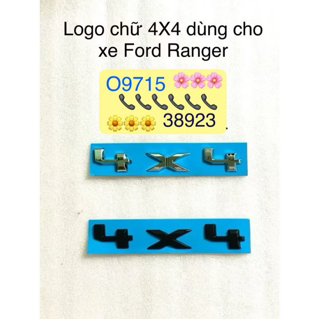 LOGO CHỮ 4X4 DÁN XE FORD RANGER HÀNG CAO CẤP