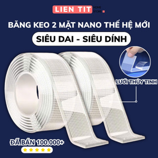Băng Keo 2 Mặt Siêu Dính Nano Trong Suốt 3cm*3m, Băng Dính Dán Tường Dễ Tháo Gỡ Tiện Lợi