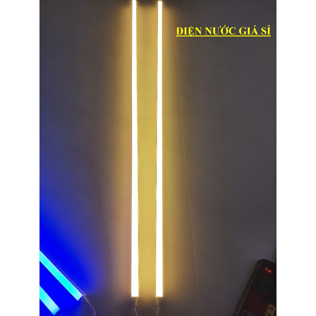 Đèn led tuýp nhựa T5 dài 1m2 liền máng ánh sáng vàng, dùng trang trí tủ kính, hắt trần (đặt mua từ 2