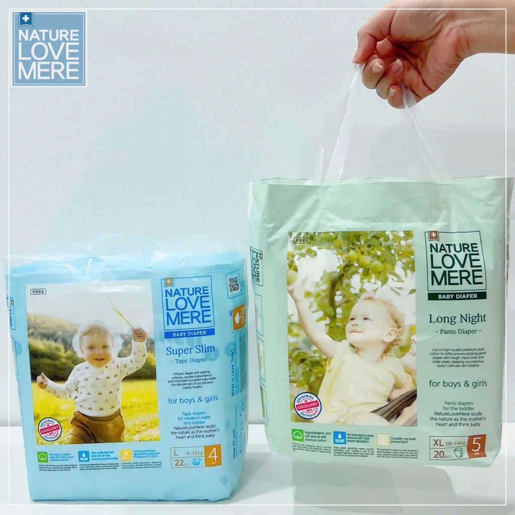 [CHÍNH HÃNG] Bỉm dán/quần NATURE LOVE MERE cao cấp nội địa Hàn mềm mỏng, thấm hút tốt cho bé