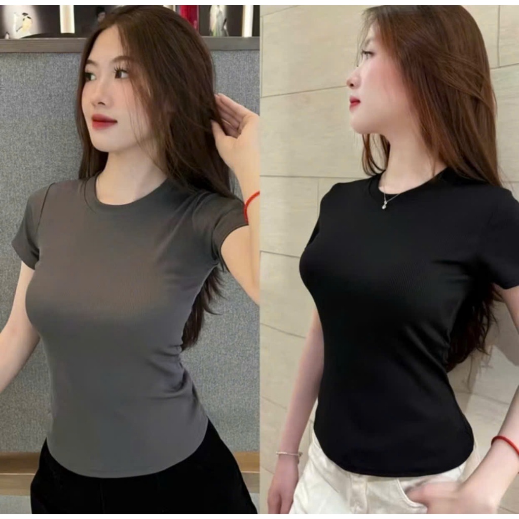 ÁO THUN TĂM CỔ TRÒN (COMBO 3 ÁO NỮ CỔ TRÒN)ÔM BODY  TÔN DÁNG | BigBuy360 - bigbuy360.vn
