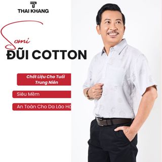  Áo sơ mi nam trung niên tay ngắn THÁI KHANG vải xô đũi dày dặn siêu mát form rộng ATK28 