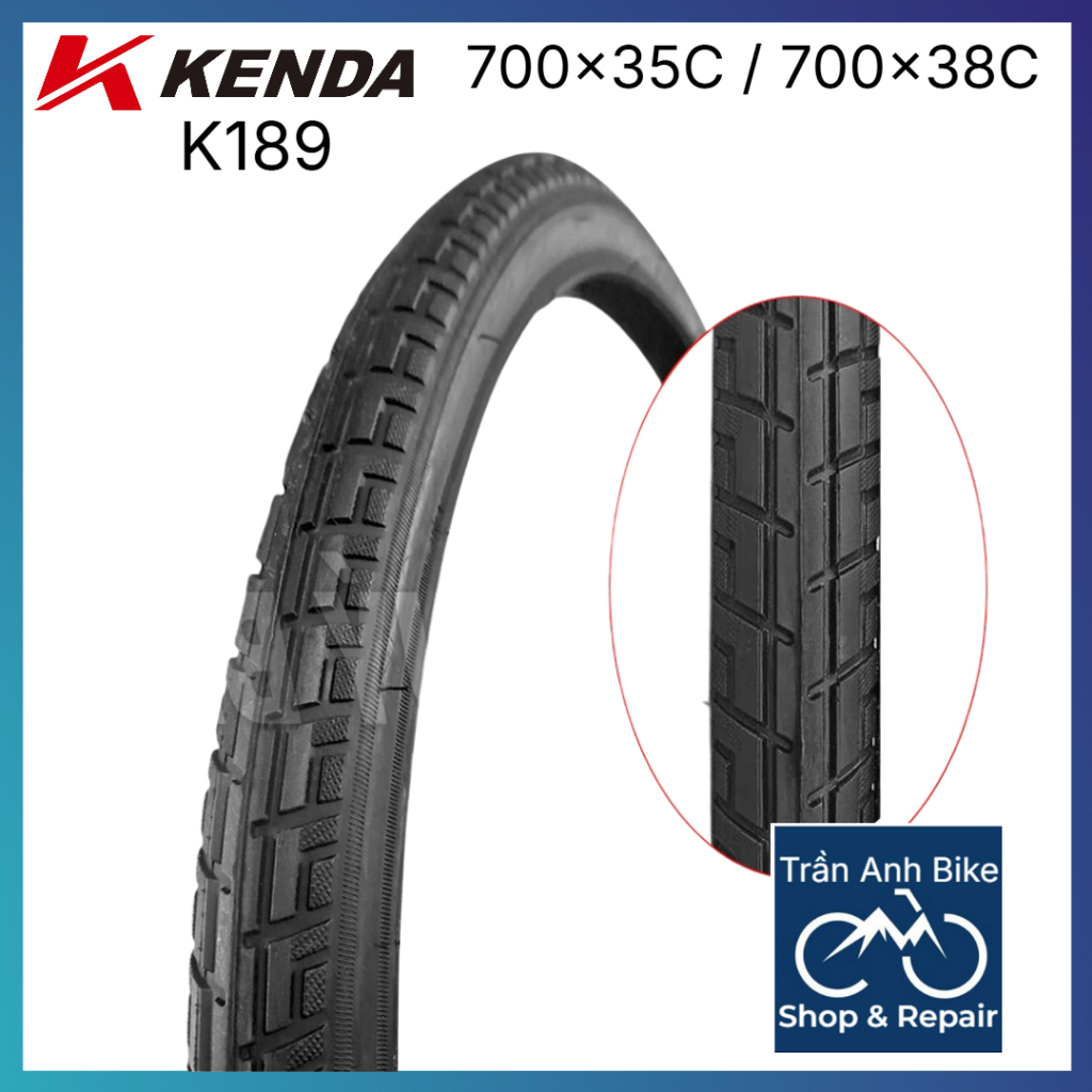 Lốp (Vỏ) Xe Đạp KENDA K189 700x35C / 700x38C – 1 Cái