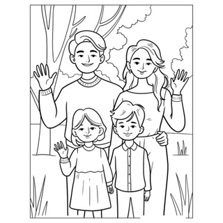 Bộ 50 Tranh Tô Màu chủ đề Gia Đình hạnh phúc, dễ thương cho bé Đồ Chơi Giấy A4, A5 mã TM697