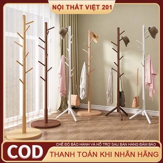  Cây Treo Quần Áo Khung Thép Giả Gỗ  8 Móc Treo Đa Năng Decor Phòng Đẹp Phù Hợp Mọi Không Gian 
