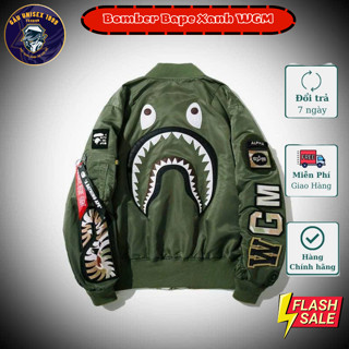  Áo Khoác Bomber BAPF Xanh Rêu – Jacket Streetwear Nam Nữ Unisex 