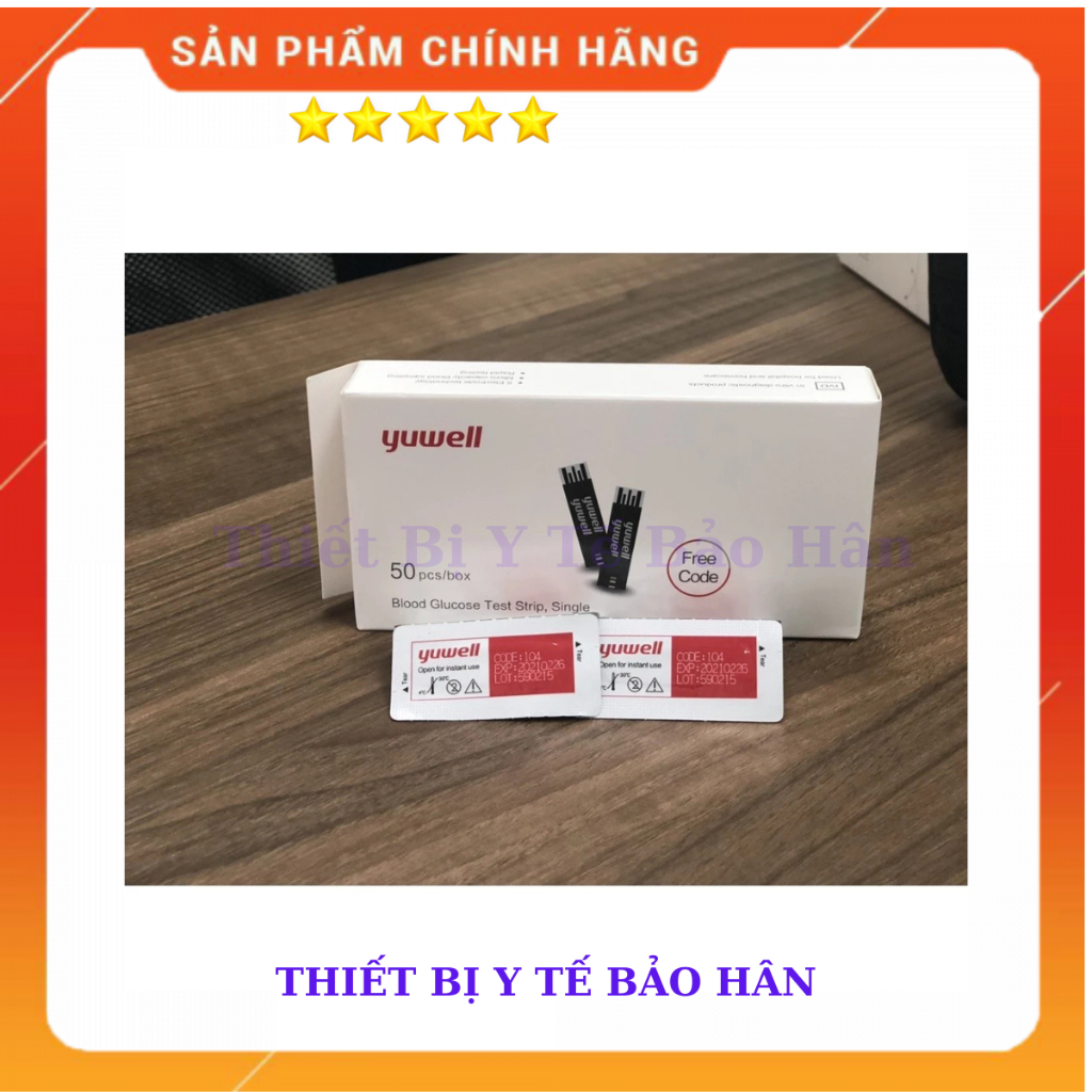 [TẶNG 50 KIM LẤY MÁU]] Que thử đường huyết Yuwell Y330 dùng cho máy đo đường huyết Yuwell