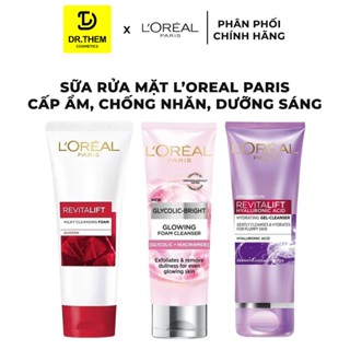 Sữa Rửa Mặt Trắng Da L'Oreal Paris (Revitalift Hyaluronic Acid / Cleansing Foam / Glycolic (AHA) Bright) 100ml (Loreal)