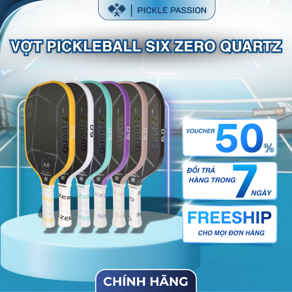 [CHÍNH HÃNG] Vợt Pickleball Six Zero Quartz – Carbon T700 – Foam Core – Kiểm Soát Tối Ưu – Siêu Nhẹ