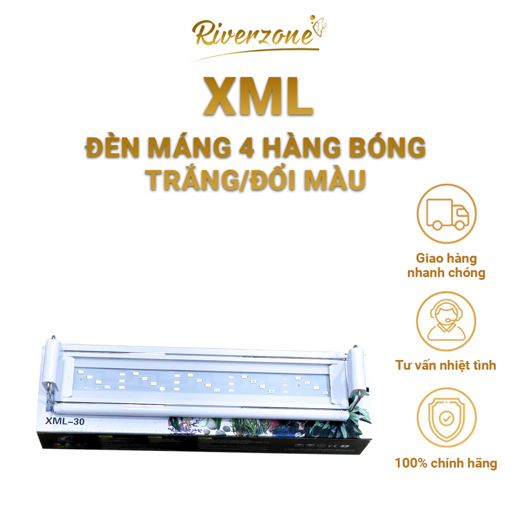 Đèn máng bể thủy sinh XML 4 hàng bóng màu Trắng/ Đổi màu