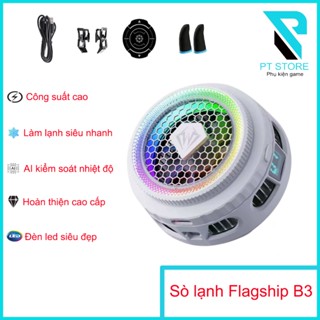  Quạt tản nhiệt sò lạnh Flagship B3 - Thiết kế độc đáo - Làm lạnh điện thoại siêu nhanh - AI thông minh - Red RGB 