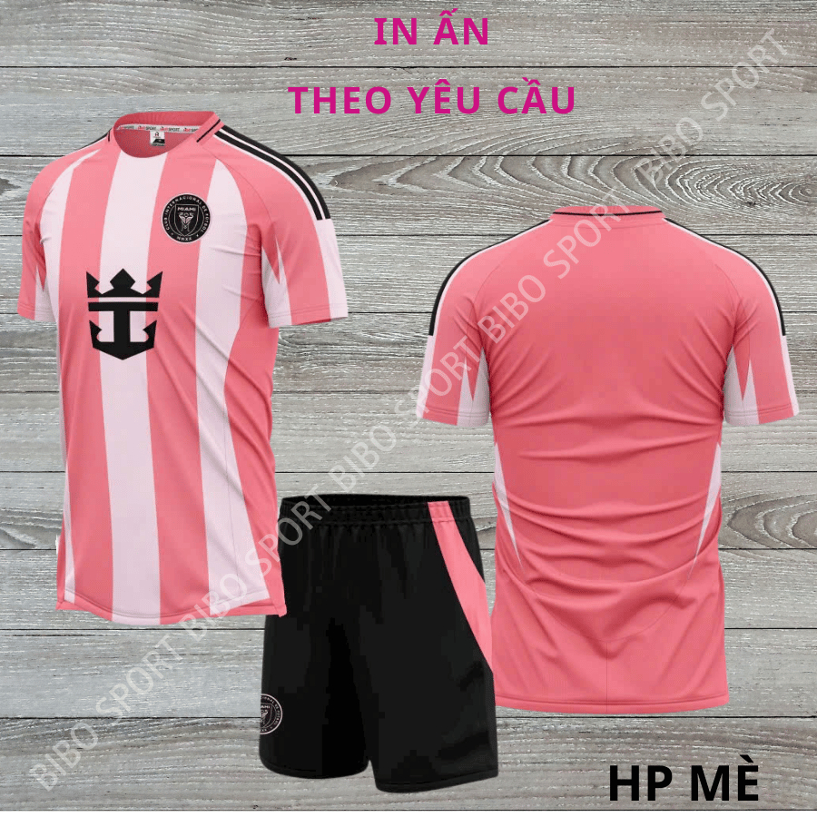Quần Áo Bóng Đá Miami Hồng - Vải Mè HP – In Tên Số Theo Yêu Cầu BIBO SPORT