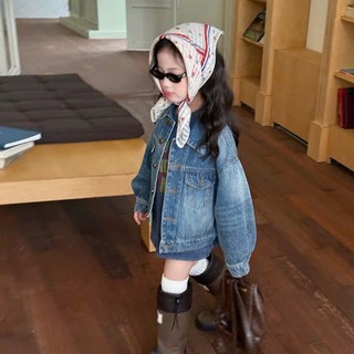  Áo jeans khoác ngoài cho bé trai và bé gái áo jeans dài tay phong cách vintage_T22 