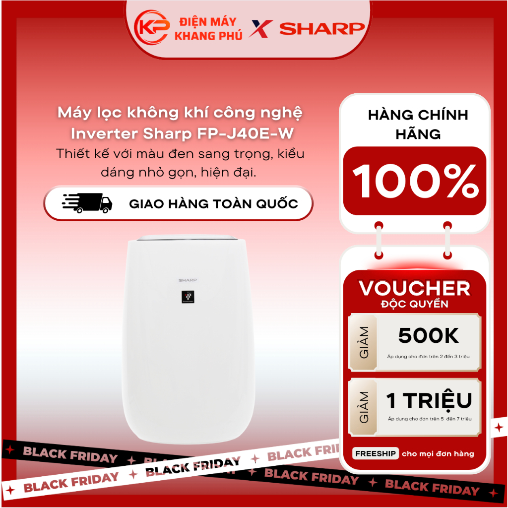 Máy lọc không khí công nghệ Inverter Sharp FP-J40E-W
