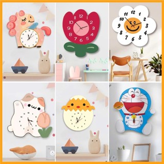  Đồng hồ gỗ treo tường Lala 12 con giáp decor trang trí phòng khách phòng ngủ phòng bé tặng đinh 