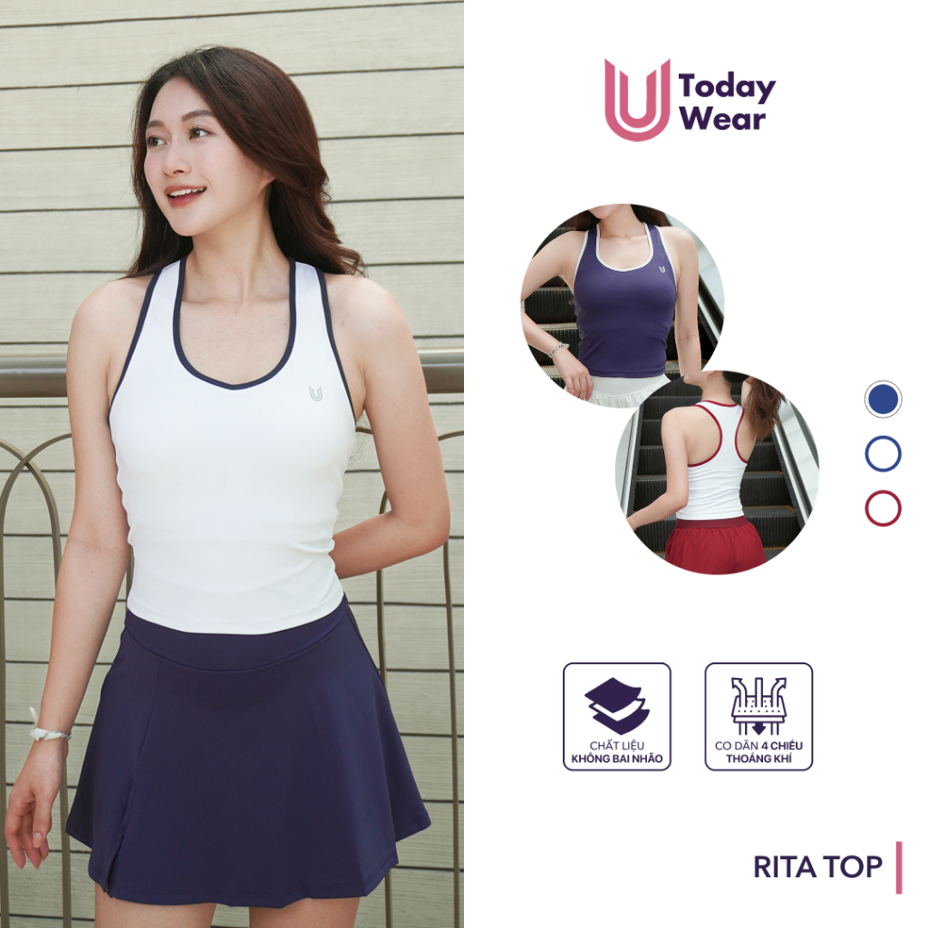  Áo ba lỗ nữ có đệm mút Rita Top Today U Wear chất liệu cao cất form ôm tôn dáng thấm hút mồ hôi tập gym yoga thể thao 