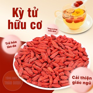 Kỳ tử hữu cơ 100g, trà kỷ tử, hạt to, đỏ, vị ngọt, dùng pha trà, chưng yến, nấu chè dưỡng nhan