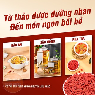 Kỳ tử hữu cơ 100g, trà kỷ tử, hạt to, đỏ, vị ngọt, dùng pha trà, chưng yến, nấu chè dưỡng nhan