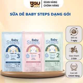  Sữa dê Baby Steps dạng gói – Công thức số 1 2 3 cho bé 0-36 tháng – Nhập khẩu từ  New Zealand  32G  
