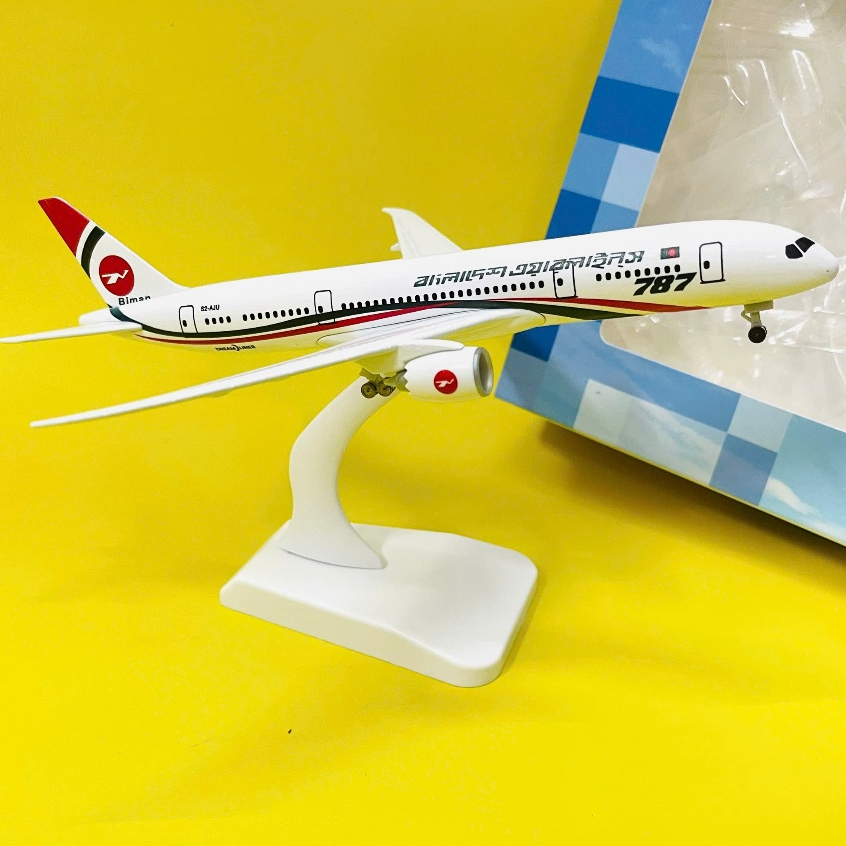 Mô hình máy bay Boeing 787 Biman Bangladesh Airlines bánh xe liền thân loại 1 chuẩn đẹp fullbox