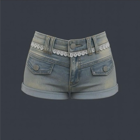QUẦN SHORT JEAN REN cạp ngang rốn basic