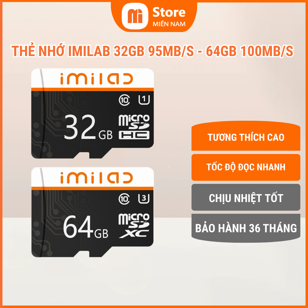 Thẻ nhớ XM Imilab 32GB 95Mb/s - XM Imilab 64GB 100Mb/s chuyên cho camera