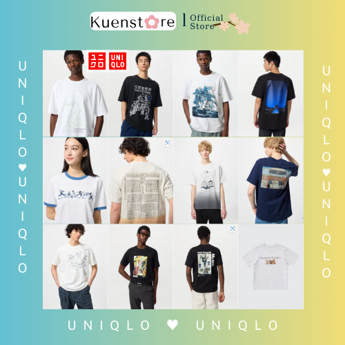 Áo thun Nam UT cộc tay Uni qlo có họa tiết - Nhật /Unisex