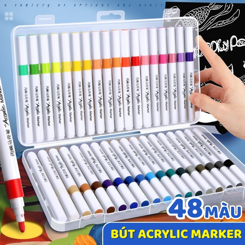  Hộp Bút Màu Acrylic Nhiều Màu – Bộ Bút Vẽ Tranh Cho Học Sinh Sinh Viên Thỏa Sức Sáng Tạo 