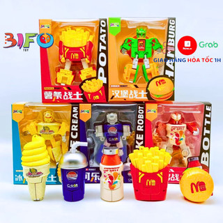  Đồ chơi robot biến hình 2in1 đồ ăn nhanh hamburger khoai tây chiên đồ chơi lắp ghép mô hình sáng tạo cho bé 