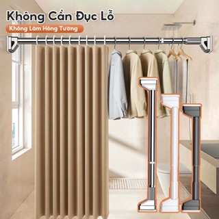 Thanh treo đa năng , Thanh treo rèm , Lắp đặt không cần khoan bắt vít có thể kéo ra thu vào theo size thanh