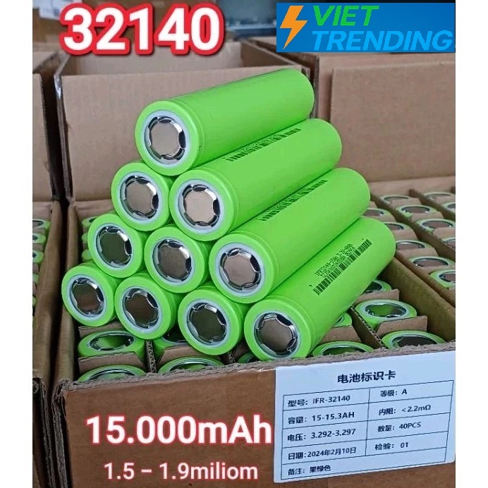Pin 32140 15.000mah 1cell 3.2v mới 100% Lô Mới cam kết vượt dung lượng Hàng Chính Hãng