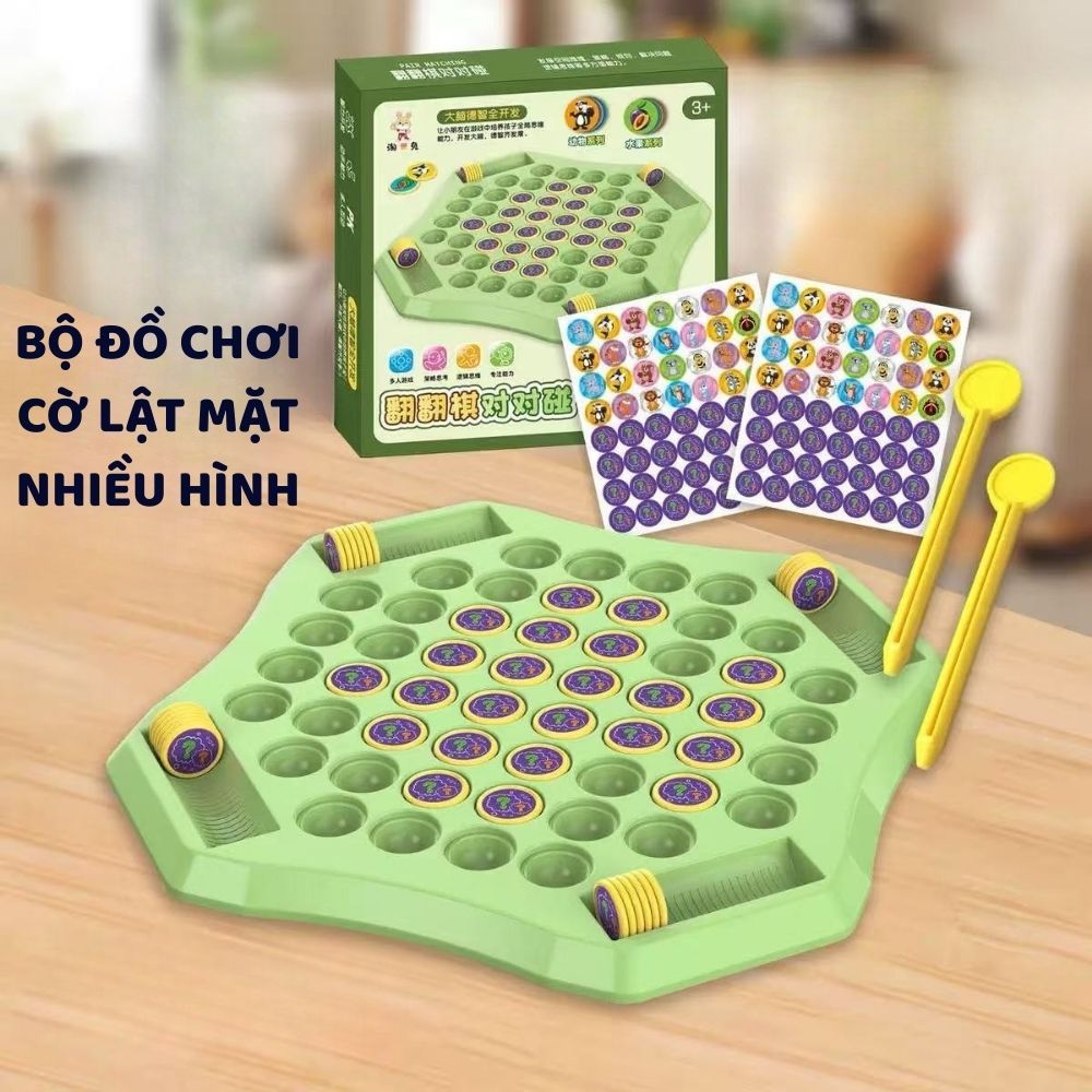 Cờ Lật Trí Nhớ Board Game Tìm Hình Giống Nhau Luyện Trí Nhớ, Tư Duy Logic, Đồ Chơi Thông Minh Giáo D