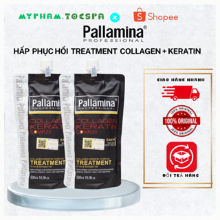 Hấp Phục Hồi Tóc Ủ Tóc Pallamina Collagen Keratin 500ml Siêu Mềm Mượt Chắc Khoẻ Myphamtocspa