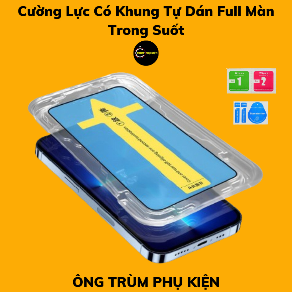 Kính Cường Lực IPhone Có Khung Tự Dán Trong Suốt Cho 7/8/X/XsMax/11/12/13/14/15/16/17/Plus/Pro/ProMa