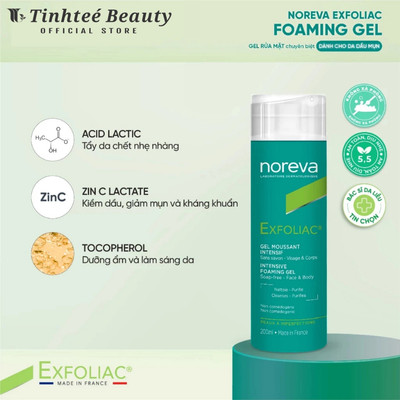 Gel Rửa Mặt Sạch Sâu Dịu Nhẹ Dành Cho Da Dầu Mụn Noreva Exfoliac 200ml SPD LIVE