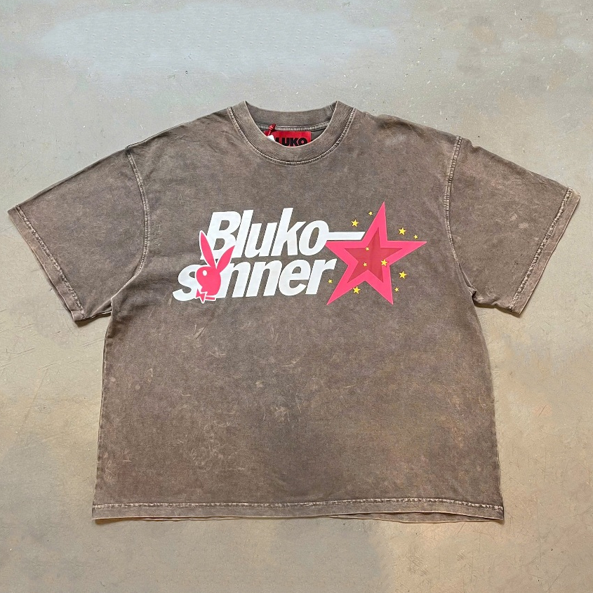 Áo Thun Nâu Boxy Bluko Sinner Tshirt