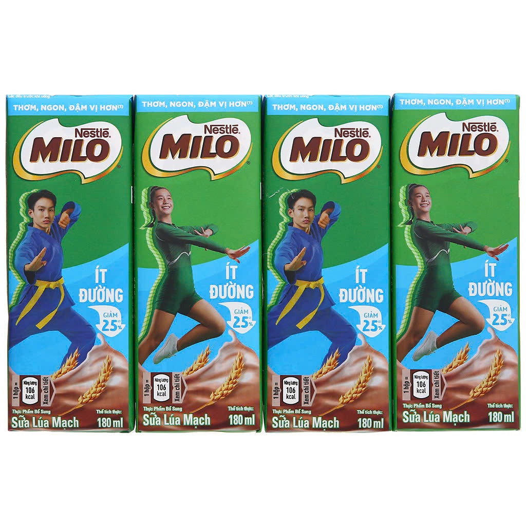 ComBo 2 Lốc sữa MILO ít đường 180ML