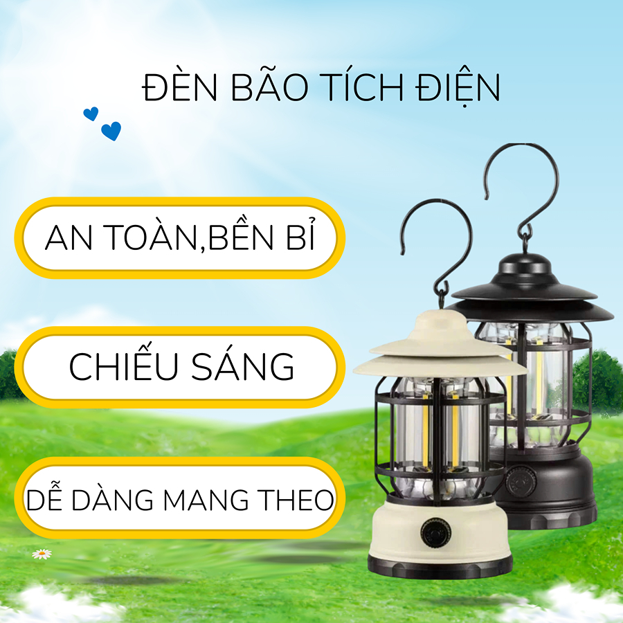 🔦 ĐÈN BÃO TÍCH ĐIỆN – CAMPING LAMP L-28