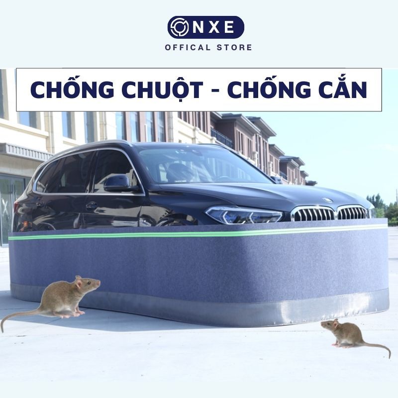 Quây chống chuột ô tô onxe lưới phủ quanh thân xe chất nỉ dày 4mm chân đế inox 304 có dải phản quang chống nước 13m