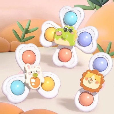 Set 3 con quay spinner dính tường cho bé KidsWorld, Con quay treo tường hình động vật đáng yêu