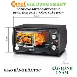 Lò nướng Comet CM6510 dung tích 10 lít - Bảo hành 12 tháng (kích hoạt bảo hành điện tử)