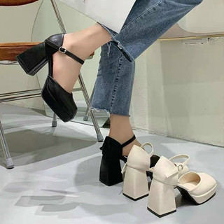  Giày Nữ Bít Gót Mũi Vuông 9 Phân Da Lỳ Êm Chân Sang Chảnh B8đup 