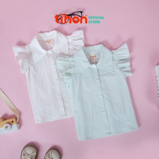 Áo sơ mi bé gái TIHON cao cấp thiết kế tay bèo chất liệu siêu thoáng mát cho bé ASM0755069