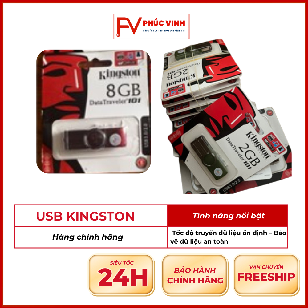 USB Kingston chính hãng 2GB 4GB 8GB 16GB – Lưu trữ tiện lợi, tốc độ ổn định – Tương thích PC,vv 2g 4