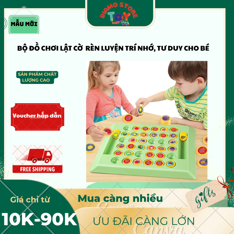 ĐỒ CHƠI CỜ LẬT MẶT- LẬT CỜ VUA XẾP HÌNH RÈN LUYỆN TRÍ NHỚ, TƯ DUY CHO  BÉ 89111 SIÊU THỊ GIA DỤNG 93