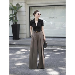 Áo thun kiểu nữ HAGOO tay ngắn có cổ ôm body 4 màu phong cách thanh lịch [A181]