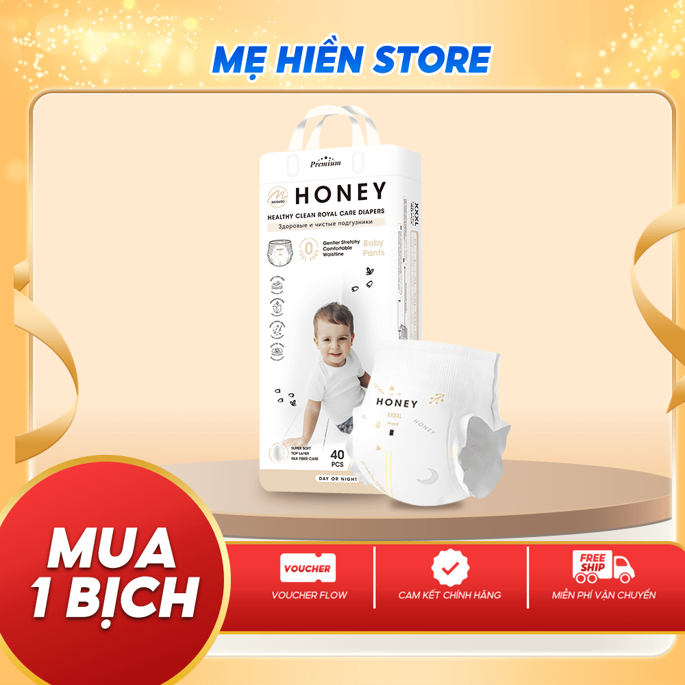 [Không Quà] Tã Bỉm Honey Premium Chính Hãng Siều Thấm Hút, Tả Đóng Ngày Và Đêm, Bỉm Quần Dán Đủ Size
