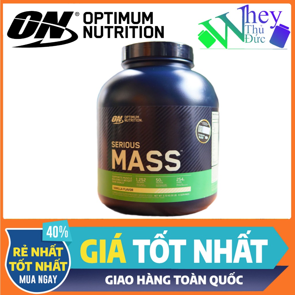 Optimum Nutrition Serious Mass 6LBS 2,27kg SOCOLA – Sữa Tăng Cân, Bổ Sung Calo & Protein