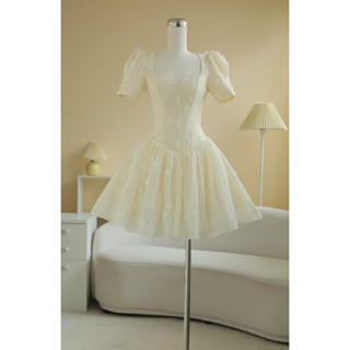  SÒ VINTAGE - ORLA đầm đính hoa nổi dáng xòe dáng ngắn 